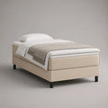 3-teiliges Boxspringbett 90 × 200 cm mit Taschenfederkernmatratze und Topper, Polyester-Mikrofaser, Beige